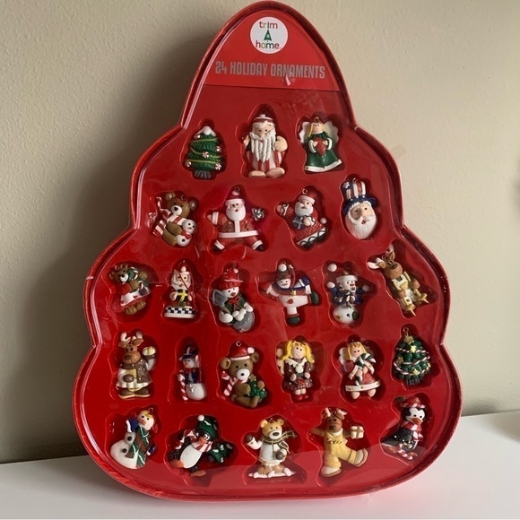 Vintage Mini Christmas Tree Ornaments Snowman Reindeer Penguin Santa Kmart 24PC - Picture 1 of 12